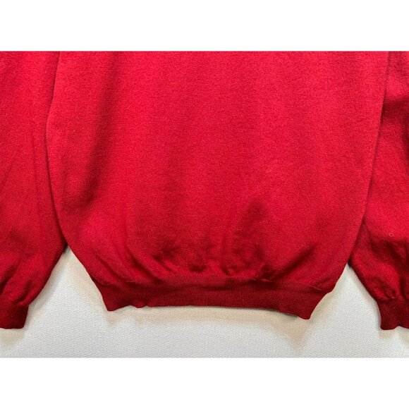 Brooks Brothers Mens V-Neck Wool Sweater Large Red Knit Pullover Cozy Casual - Picture 10 of 10